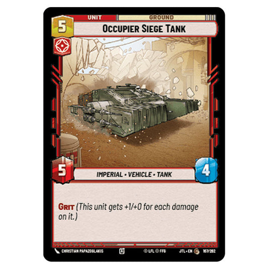 Occupier Siege Tank Common card from the Star Wars Unlimited set Jump to Lightspeed