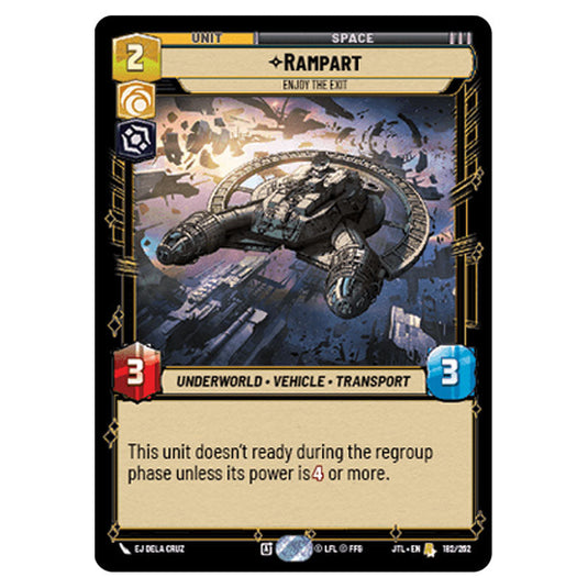 RampartEnjoy the Exit Rare card from the Star Wars Unlimited set Jump to Lightspeed