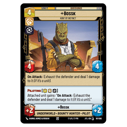 Bossk Hunt By Instinct Special card from the Star Wars Unlimited set Jump to Lightspeed