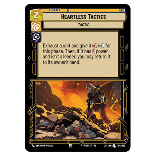 Heartless Tactics Uncommon card from the Star Wars Unlimited set Jump to Lightspeed