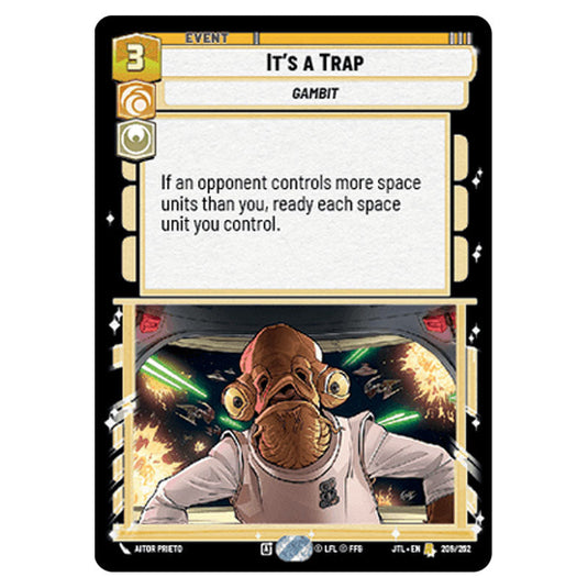 It's a Trap Rare card from the Star Wars Unlimited set Jump to Lightspeed