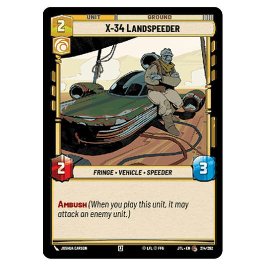 X-34 Landspeeder Common card from the Star Wars Unlimited set Jump to Lightspeed