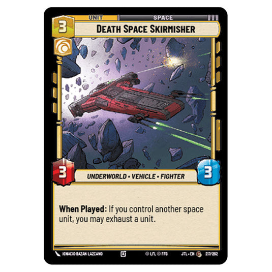 Death Space Skirmisher Common card from the Star Wars Unlimited set Jump to Lightspeed