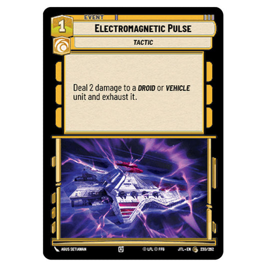 Electromagnetic Pulse Common card from the Star Wars Unlimited set Jump to Lightspeed