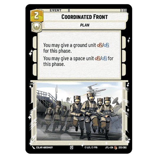 Coordinated Front Common card from the Star Wars Unlimited set Jump to Lightspeed