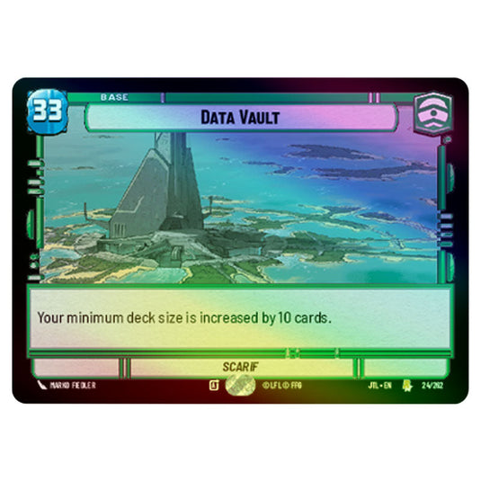 Data Vault Rare card from the Star Wars Unlimited set Jump to Lightspeed