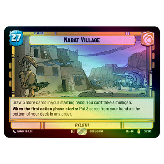 Nabat Village Rare card from the Star Wars Unlimited set Jump to Lightspeed