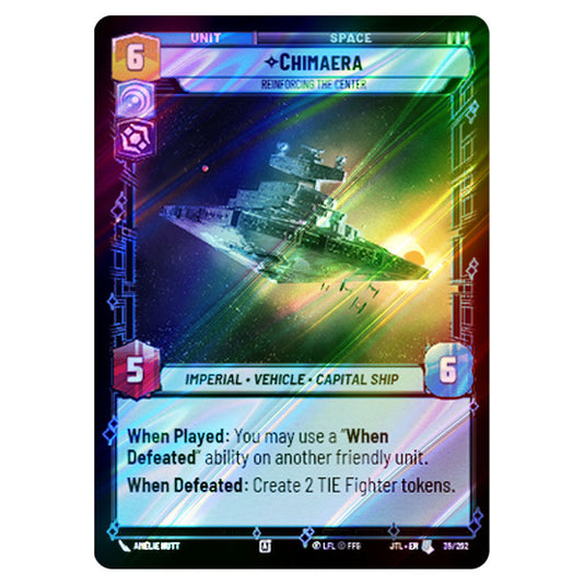 Chimaera Reinforcing the Center Uncommon card from the Star Wars Unlimited set Jump to Lightspeed
