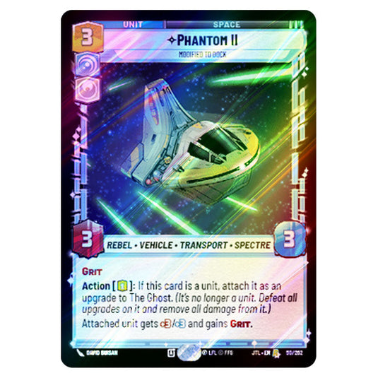 Phantom II Modified to Dock Rare card from the Star Wars Unlimited set Jump to Lightspeed