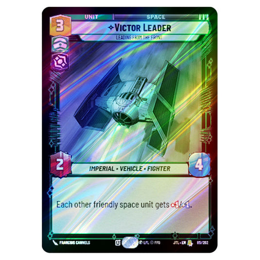 Victor Leader Leading from the Front Rare card from the Star Wars Unlimited set Jump to Lightspeed