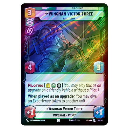 Wingman Victor Three Backstabber Uncommon card from the Star Wars Unlimited set Jump to Lightspeed