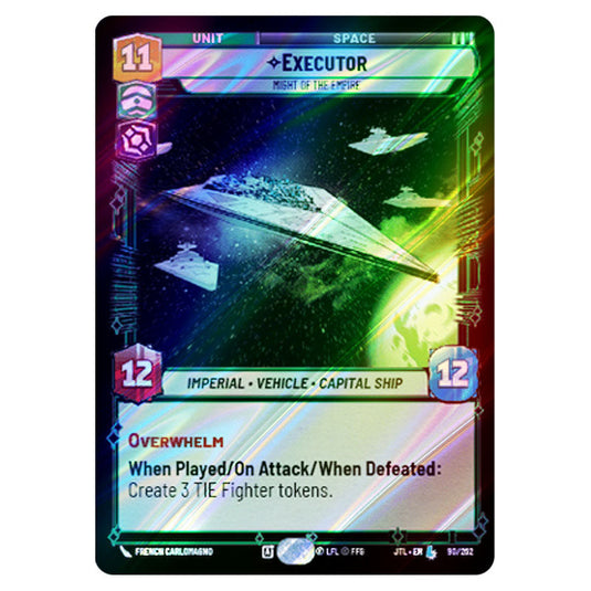 Executor Might of the Empire Legendary card from the Star Wars Unlimited set Jump to Lightspeed