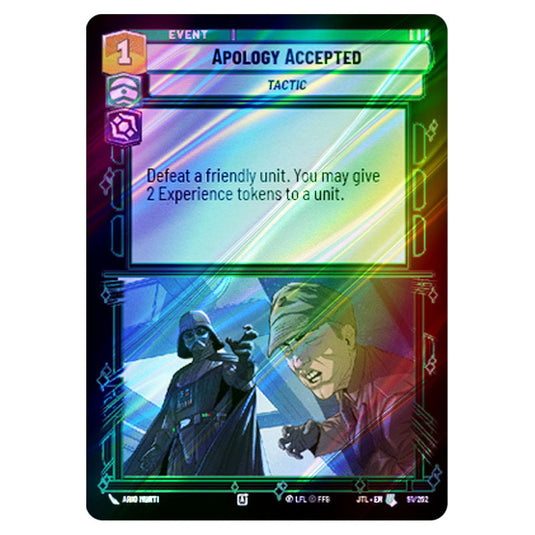 Apology Accepted Uncommon card from the Star Wars Unlimited set Jump to Lightspeed