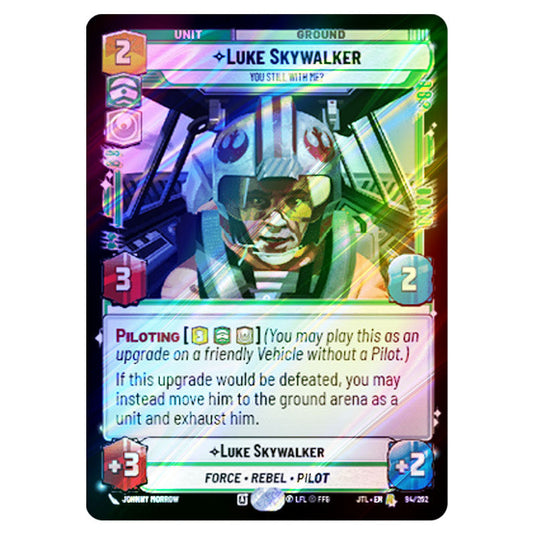 Luke Skywalker You Still With Me? Rare card from the Star Wars Unlimited set Jump to Lightspeed