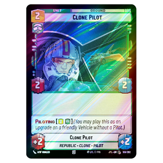 Clone Pilot Common card from the Star Wars Unlimited set Jump to Lightspeed