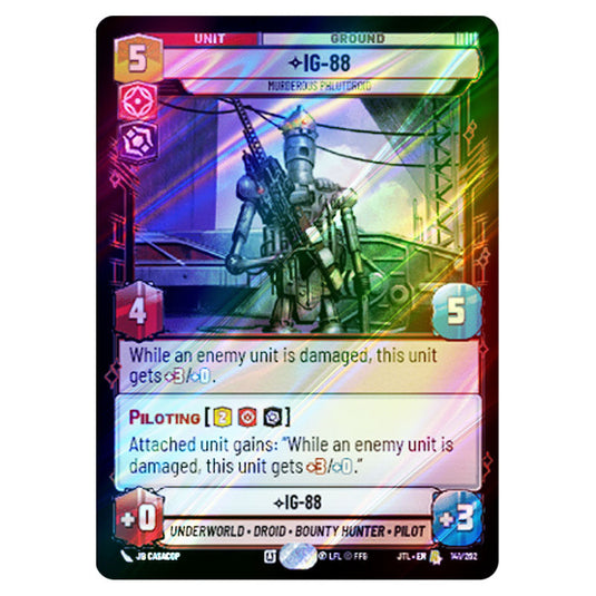 IG-88 Murderous Phlutdroid Rare card from the Star Wars Unlimited set Jump to Lightspeed
