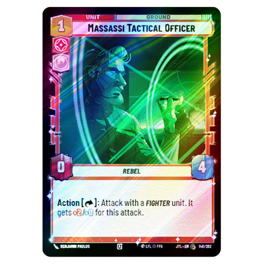 Massassi Tactical Officer Common card from the Star Wars Unlimited set Jump to Lightspeed