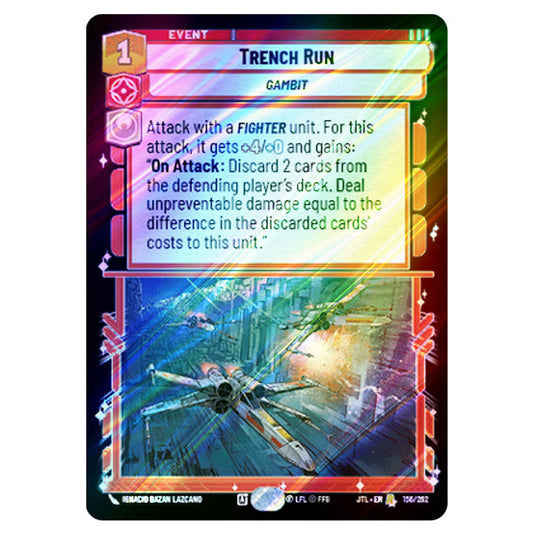 Trench Run Rare card from the Star Wars Unlimited set Jump to Lightspeed