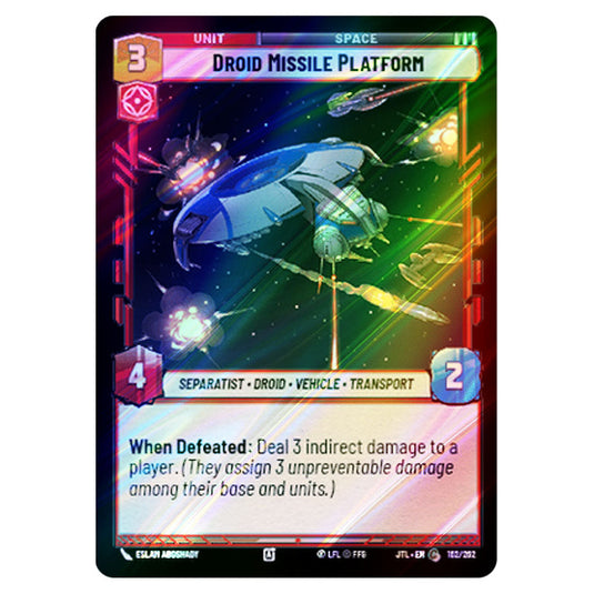 Droid Missile Platform Common card from the Star Wars Unlimited set Jump to Lightspeed