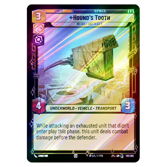Hound's Tooth Reliable and Deadly Special card from the Star Wars Unlimited set Jump to Lightspeed