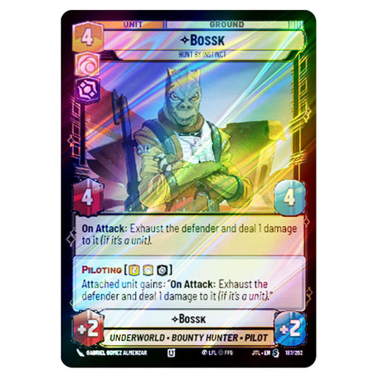 Bossk Hunt By Instinct Special card from the Star Wars Unlimited set Jump to Lightspeed