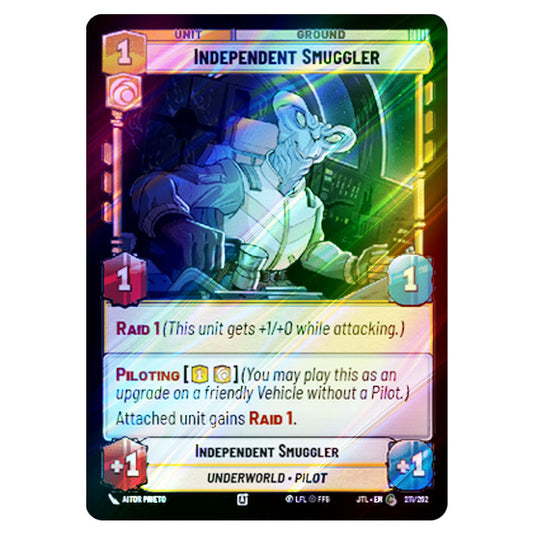 Independent Smuggler Common card from the Star Wars Unlimited set Jump to Lightspeed