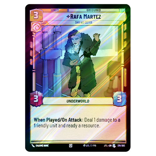 Rafa Martez Shrewd Sister Uncommon card from the Star Wars Unlimited set Jump to Lightspeed