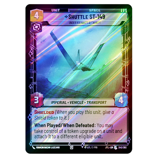 Shuttle ST-149 Under Krennic's Authority Uncommon card from the Star Wars Unlimited set Jump to Lightspeed