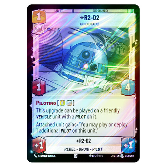 R2-D2 Artooooooooo! Uncommon card from the Star Wars Unlimited set Jump to Lightspeed
