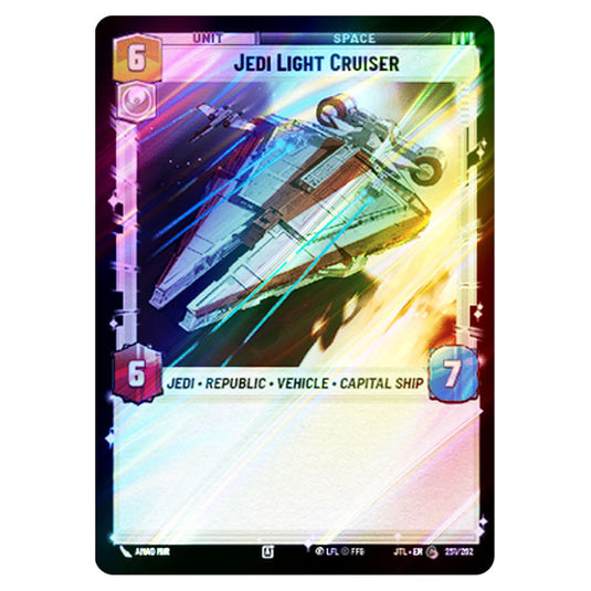Jedi Light Cruiser Common card from the Star Wars Unlimited set Jump to Lightspeed