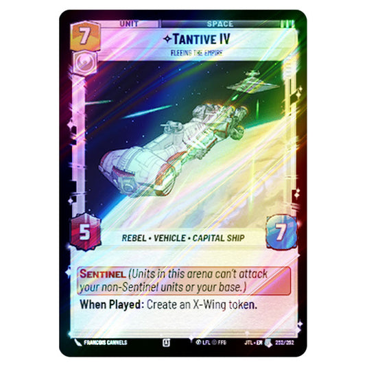 Tantive IV Fleeing the Empire Uncommon card from the Star Wars Unlimited set Jump to Lightspeed