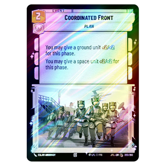 Coordinated Front Common card from the Star Wars Unlimited set Jump to Lightspeed