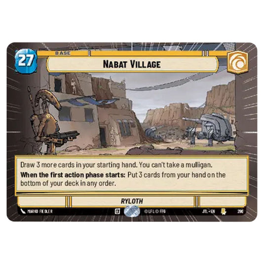 Nabat Village Rare card from the Star Wars Unlimited set Jump to Lightspeed