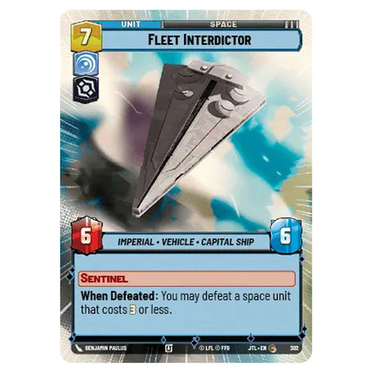 Fleet Interdictor Common card from the Star Wars Unlimited set Jump to Lightspeed