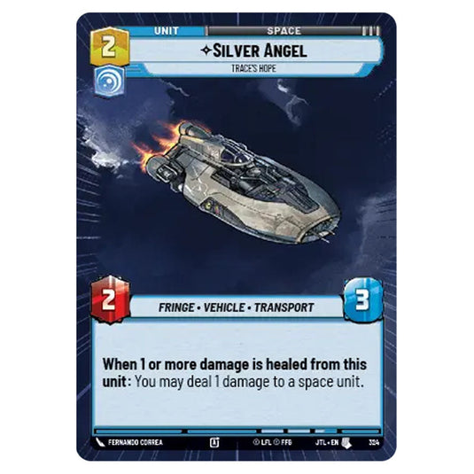 Silver Angel Trace's Hope Uncommon card from the Star Wars Unlimited set Jump to Lightspeed