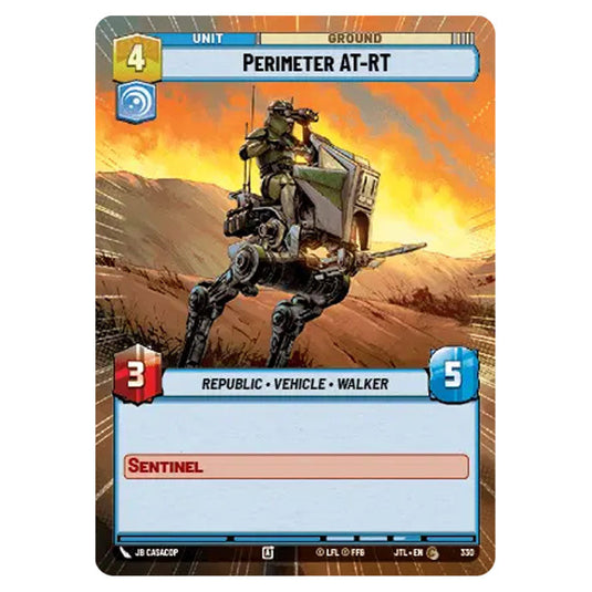 Perimeter AT-RT Common card from the Star Wars Unlimited set Jump to Lightspeed