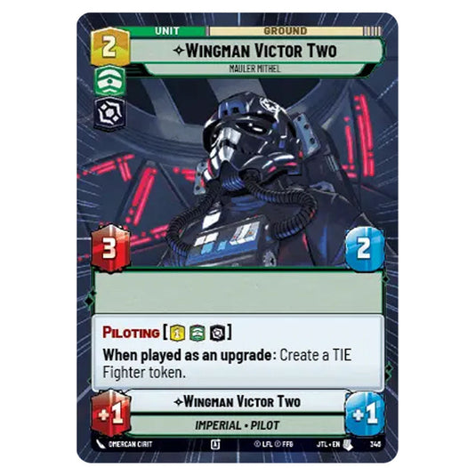 Wingman Victor Two Mauler Mithel Uncommon card from the Star Wars Unlimited set Jump to Lightspeed
