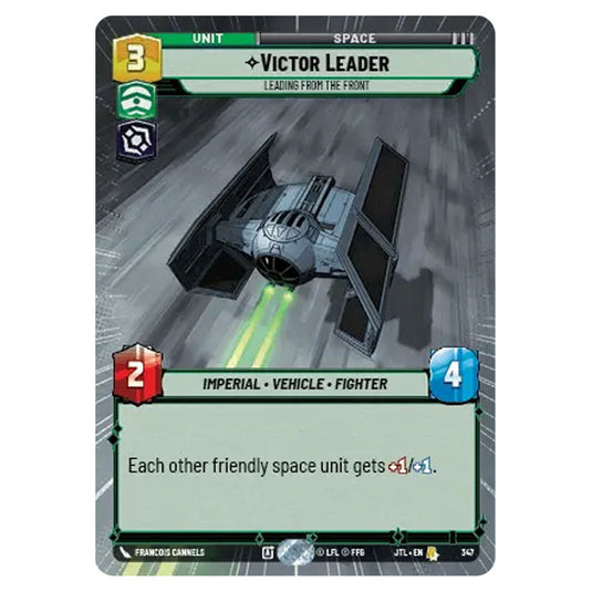 Victor Leader Leading from the Front Rare card from the Star Wars Unlimited set Jump to Lightspeed
