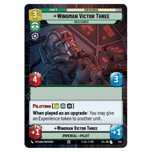 Wingman Victor Three Backstabber Uncommon card from the Star Wars Unlimited set Jump to Lightspeed