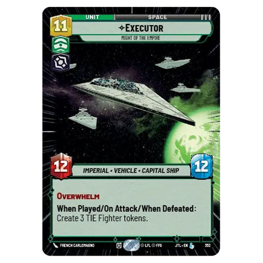 Executor Might of the Empire Legendary card from the Star Wars Unlimited set Jump to Lightspeed