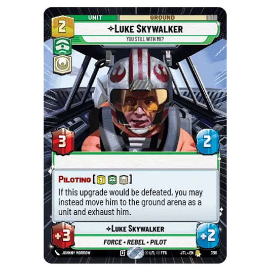 Luke Skywalker You Still With Me? Rare card from the Star Wars Unlimited set Jump to Lightspeed