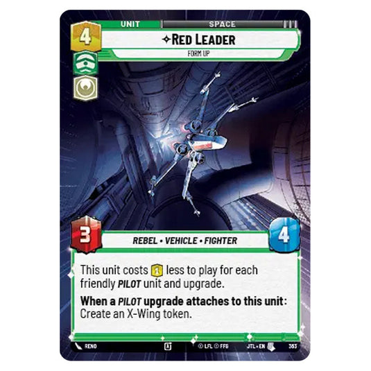Red Leader Form Up Uncommon card from the Star Wars Unlimited set Jump to Lightspeed