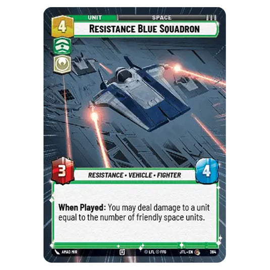 Resistance Blue Squadron Common card from the Star Wars Unlimited set Jump to Lightspeed