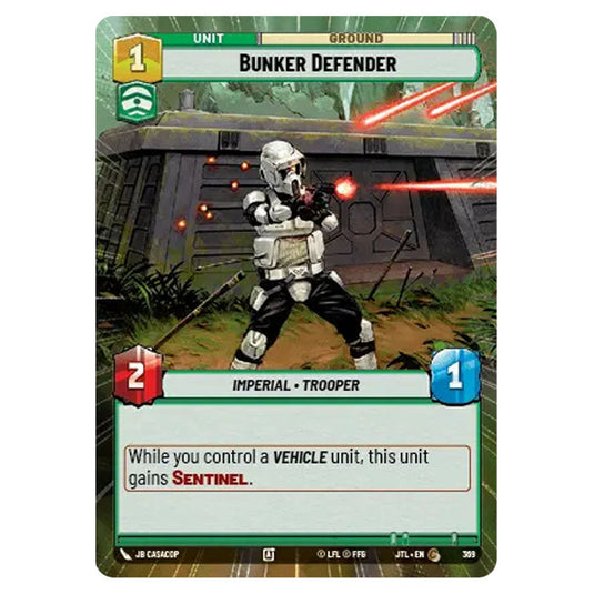 Bunker Defender Common card from the Star Wars Unlimited set Jump to Lightspeed