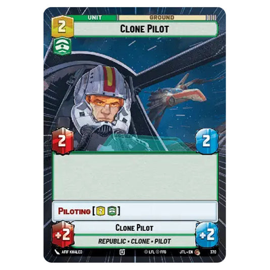 Clone Pilot Common card from the Star Wars Unlimited set Jump to Lightspeed