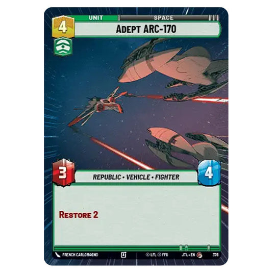 Adept ARC-170 Common card from the Star Wars Unlimited set Jump to Lightspeed