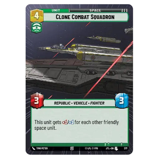 Clone Combat Squadron Uncommon card from the Star Wars Unlimited set Jump to Lightspeed