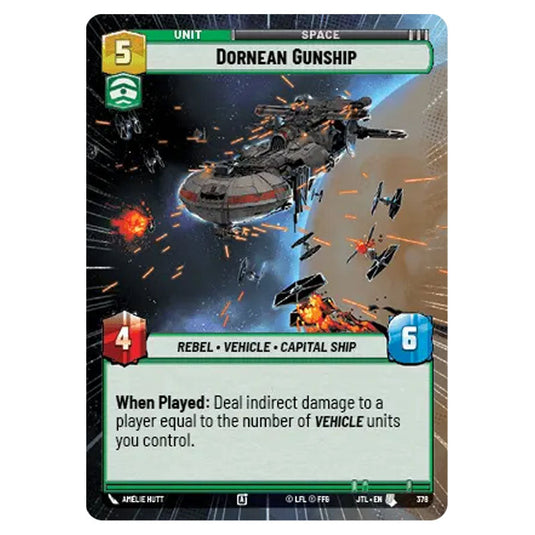 Dornean Gunship Uncommon card from the Star Wars Unlimited set Jump to Lightspeed