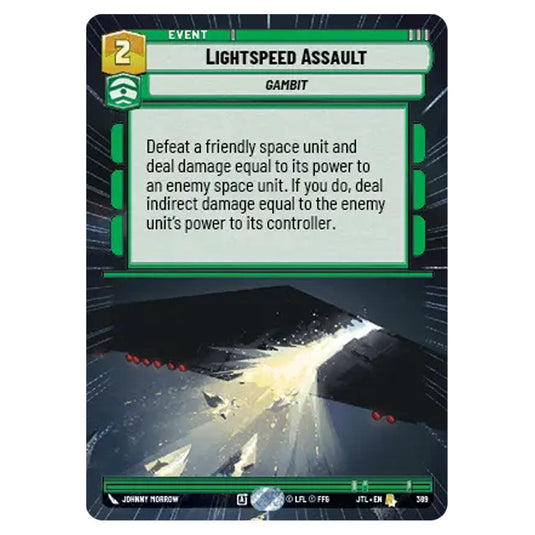 Lightspeed Assault Rare card from the Star Wars Unlimited set Jump to Lightspeed