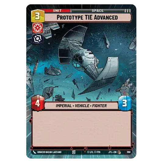 Prototype TIE Advanced Common card from the Star Wars Unlimited set Jump to Lightspeed